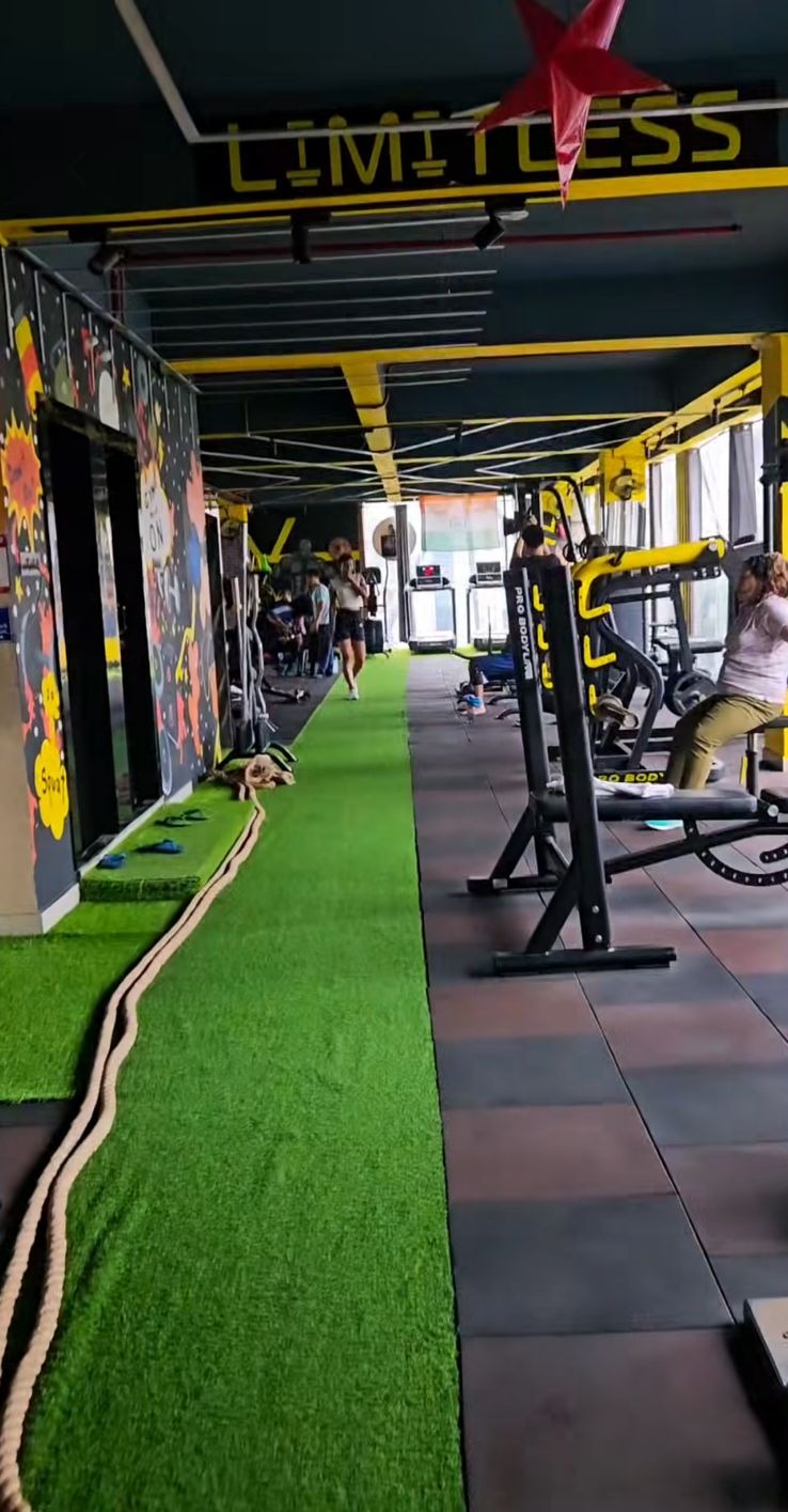 Limitless Gym signage above the training floor